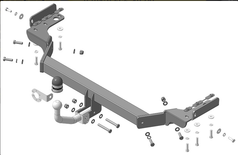 Фаркоп с оцинк. шаром Motodor для Hyundai Custo (Mk.I) 2021- шар А