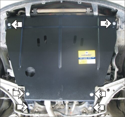 Защита Мотодор для картера, КПП Nissan Almera N15 1995-2000