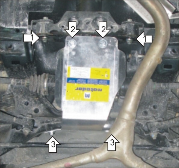 Защита алюминиевая Мотодор для заднего дифференциала Subaru Forester III 2008-2012