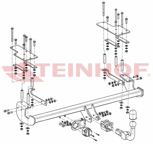 Фаркоп Steinhof для Suzuki SX4 (Mk.I) 2006-2013/ FIAT Sedici 189 (Mk.I) 2006-2013 шар V