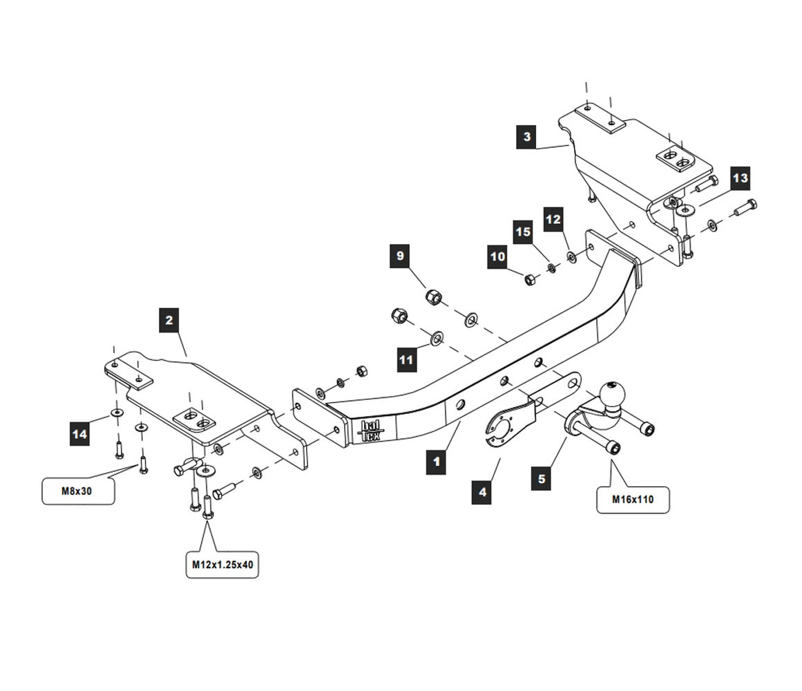 Фаркоп Baltex для Toyota Land Cruiser Prado J150 (Mk.IV) 2009-2023/ Toyota Land Cruiser Prado J120 (Mk.III) 2002-2009 шар F (нержавеющее покрытие)
