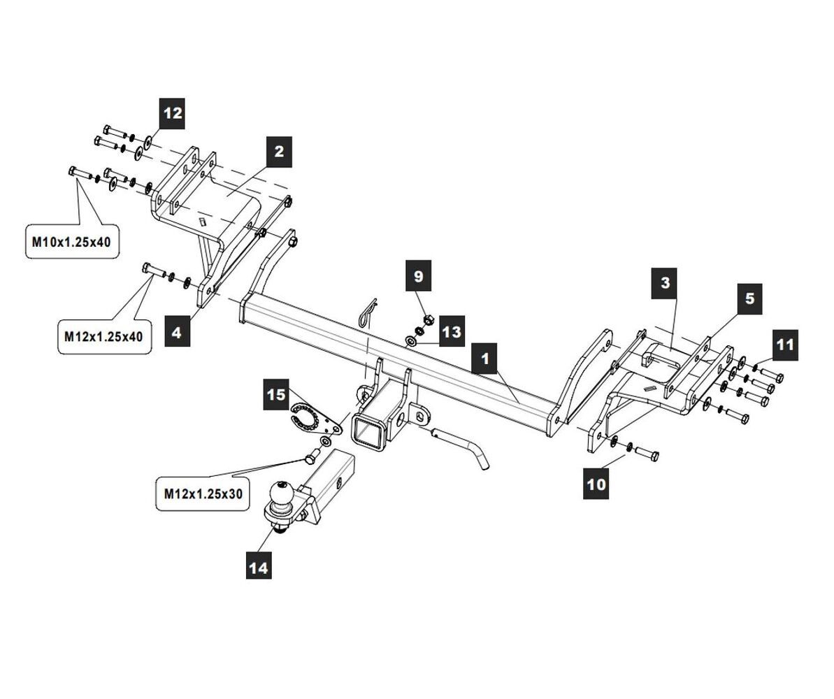 Быстросъёмный фаркоп TowRus для Kia Sportage QL (Mk.IV) 2018-2022 /  Hyundai Tucson TL (Mk.III) 2018-2021 Шар Е с антистуком