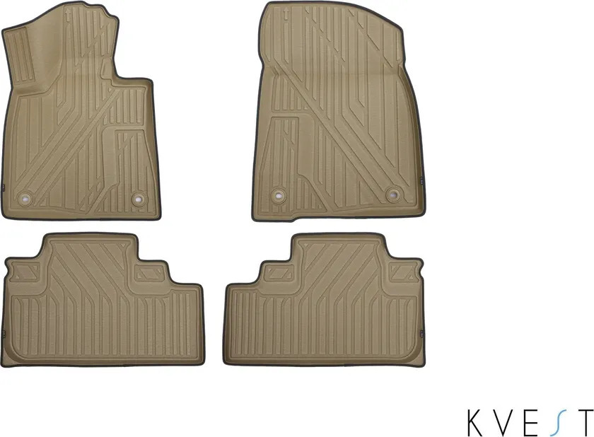 Коврики KVEST 3D для салона Lexus RX IV 2015-2022 Бежевый, серый кант