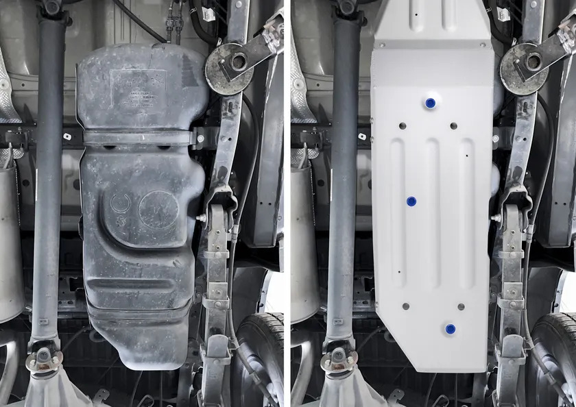 Защита алюминиевая Rival для топливного бака Toyota Tacoma III Double Cab (искл. Long) 2015-2019 2019-2022 фото 3