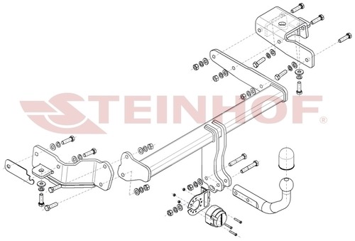 Фаркоп Steinhof для Hyundai Santa Fe (Mk.IV рестайлинг) 2021-2023 Шар A