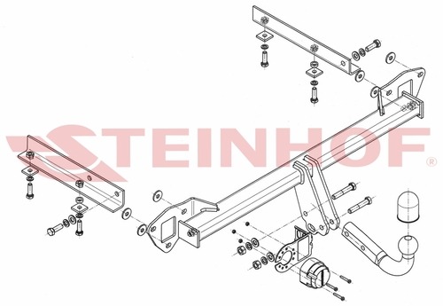 Фаркоп Steinhof для Subaru Impreza (Mk.III хетчбек 5 дверей кроме WRX) 2007-2012 Шар А