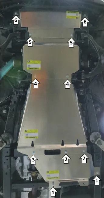 Защита алюминиевая Мотодор усиленная для радиатора, картера, ПД, КПП, РК Ford F-Series F-150 XIV 2021-2022 фото 5
