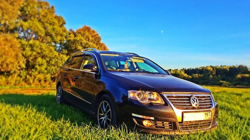 Дефлекторы V-Star для окон (с хром. молдингом) Volkswagen Passat B6 универсал 2005-2010 фото 3