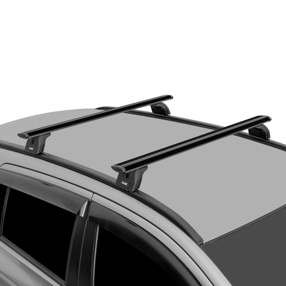 Багажник модельный на интегрированные рейлинги LUX БК2 крыловидные дуги черные фото 7