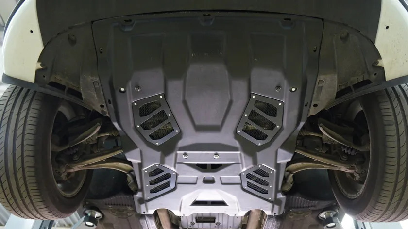 Защита композитная АВС-Дизайн для картера и КПП Porsche Macan V-3.0 (S), V-2.0 АКПП, 4WD 2014-2022 фото 3