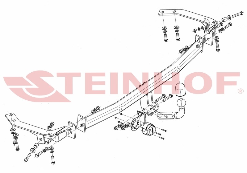 Фаркоп Steinhof для Toyota Avensis Verso (Mk.II) 2001-2006/ Toyota Ipsum ACM20 (Mk.II) 2001-2009 шар А