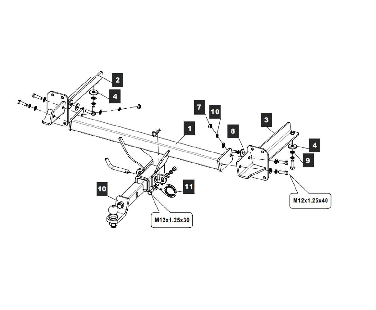 Быстросъёмный фаркоп Baltex для  GEELY Atlas FX11 (Mk.II) 2024- Шар Е 