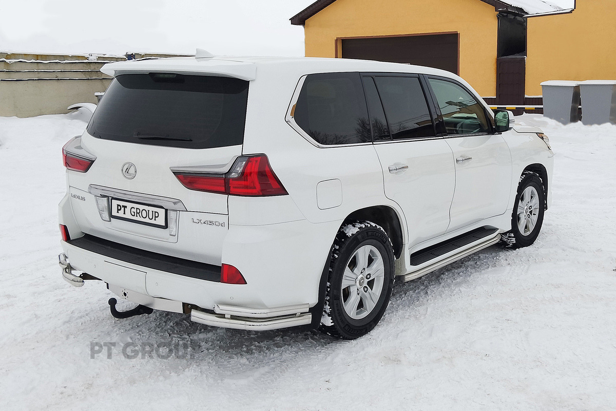 PT GROUP Фаркоп с нержавеющей накладкой Toyota Land Cruiser 200 (Mk.XI) 2007-2021/ Lexus LX J200(Mk.III) 2007-2022 шар AV фото 6