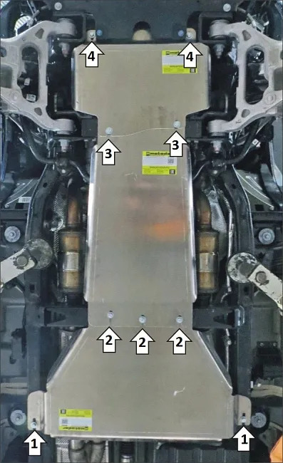 Защита алюминиевая Мотодор усиленная для картера, ПД, КПП, РК Dodge Ram 1500 TRX 4WD 2020-2022 фото 4