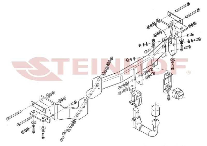 Фаркоп Steinhof для Hyundai Santa Fe DM (Mk.II) 09/2012-2018/ Kia Sorento XM (Mk.II) II 11/2012-2020 шар V