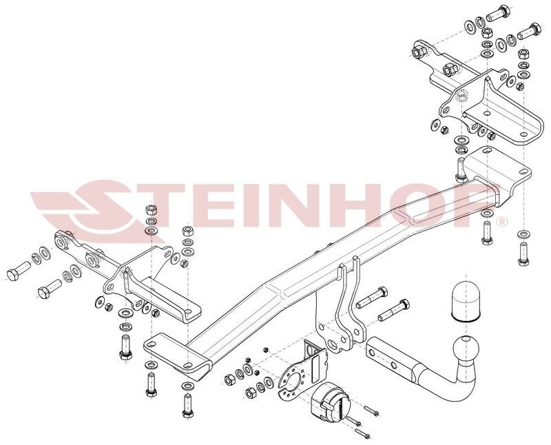 Фаркоп Steinhof для Jeep Compass +также Hybrid 2017- / Jeep Renegade -кроме Trailhawk 2014- /  FIAT 500X 2014-2017 / FIAT 500X Series 2 2017- Шар А