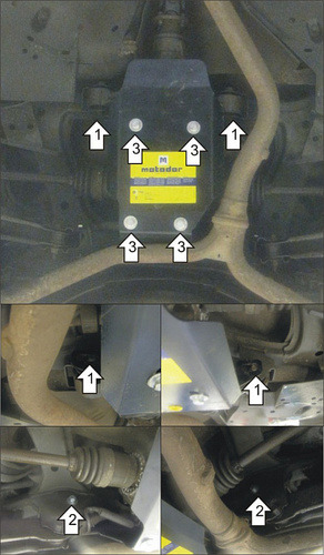 Защита алюминиевая Мотодор для заднего дифференциала Subaru Tribeca II 2008-2014