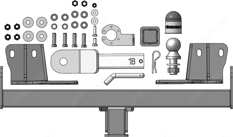 Быстросъёмный фаркоп Motodor с оцинкованным шаром для Haval H7 (Mk.I) 2024- Шар Е фото 3