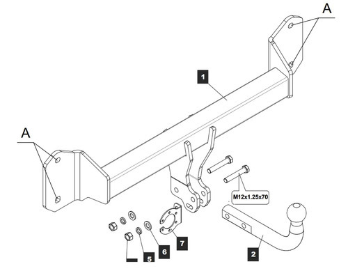 Фаркоп Baltex для BMW X3 F25 2010-2017 / X3 G01 2017-2024, / X3 G45/G48 2024- / BMW X4 F26 2014-2018 / X4 G02 2018-2025 Шар А
