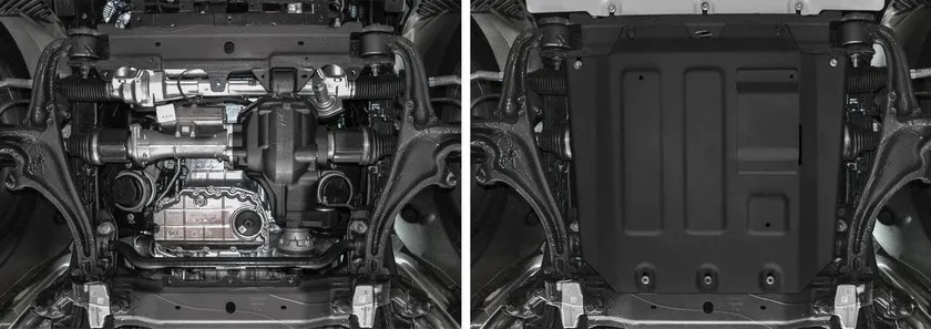 Защита алюминиевая Rival для картера Rival (черная) для Mercedes-Benz G-klasse W464 2018-2022 фото 3