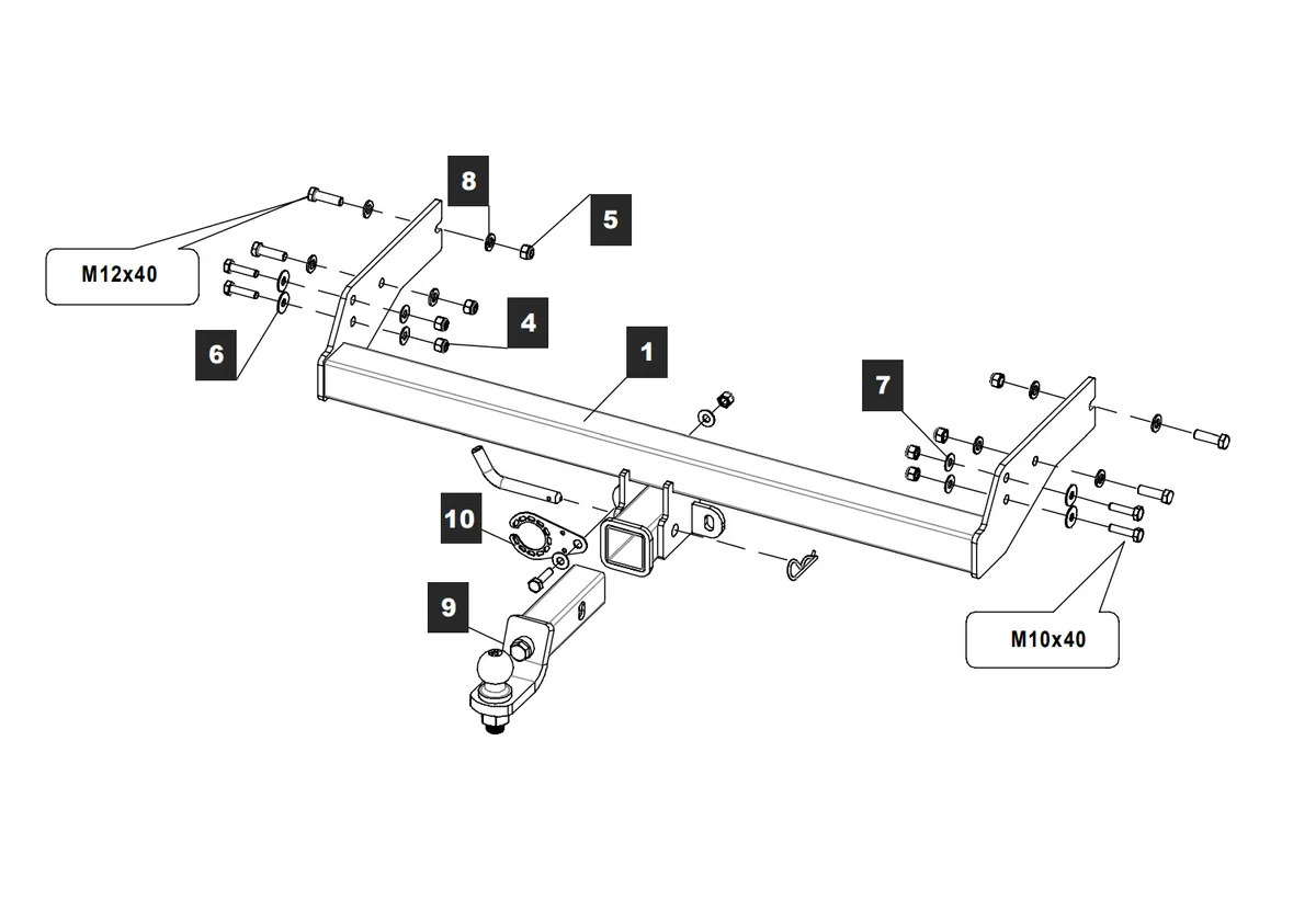 Быстросъёмный фаркоп  TowRus для  УАЗ Patriot Pickup 2007-, / УАЗ Cargo 2008- /  УАЗ Profi 2017- Шар Е с антистуком 