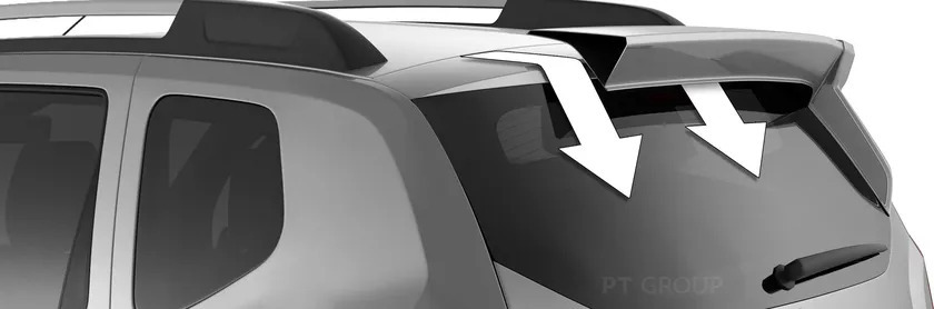 Спойлер PT Group Чистое стекло для Renault Duster I 2012-2020 не крашеный фото 4
