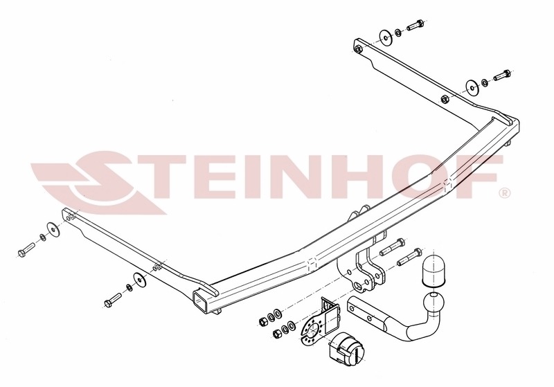 Фаркоп Steinhof для Mazda 3 BK (Mk.I) седан/хетчбек 2003-2009 шар А
