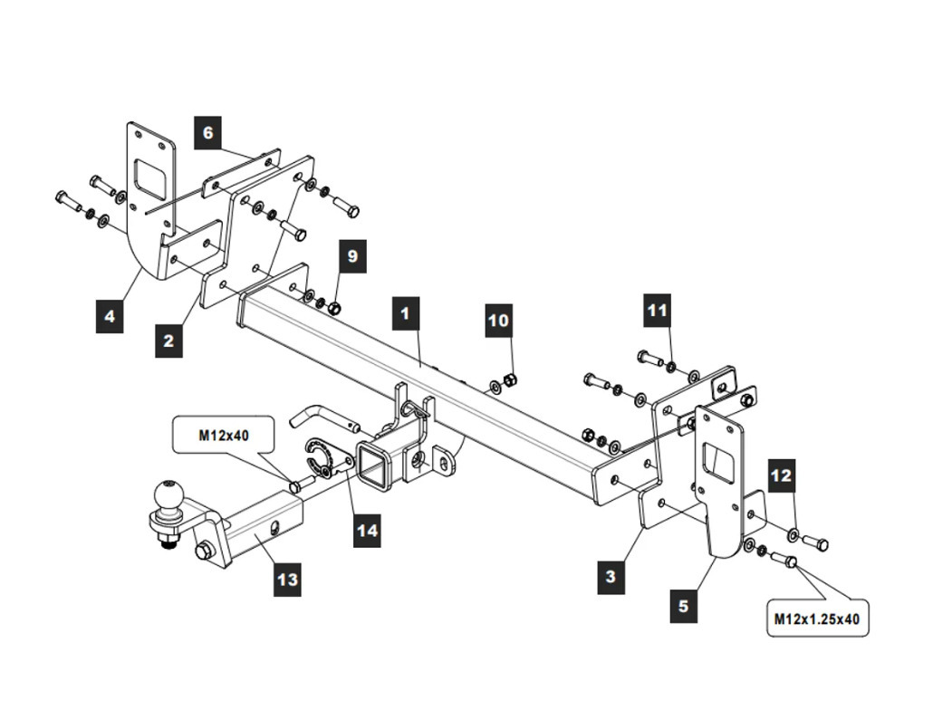 Фаркоп TowRus для Geely Monjaro (Mk.I) 2022- шар Е (система анстистук)