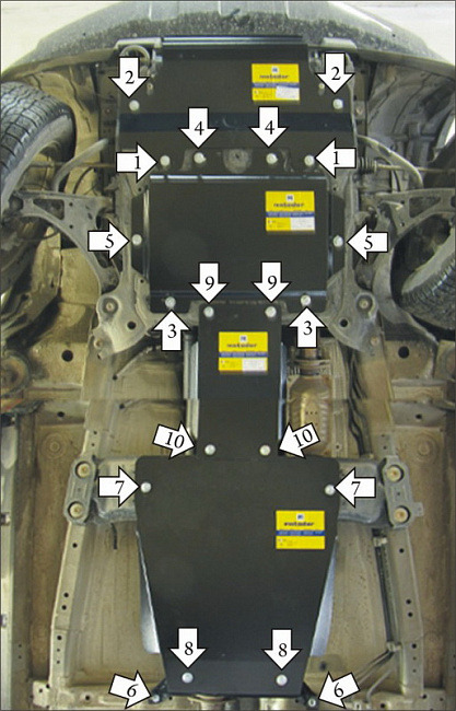 Защита Мотодор для радиатора, картера, КПП, РК Suzuki Escudo III 2005-2014
