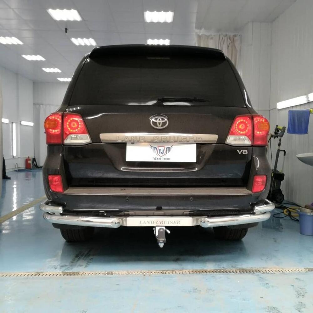 Фаркоп оцинкованный ТСС  с накладкой с надписью Land Cruiser для Toyota Land Cruiser J200 (Mk.XII) 2007-2021 шар Е фото 4