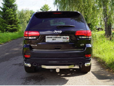 Фаркоп оцинкованный ТСС с накладкой с надписью Grand Cherokee для Jeep Grand Cherokee WK (Mk.IV 2 rest) 2017-2021 шар Е фото 2