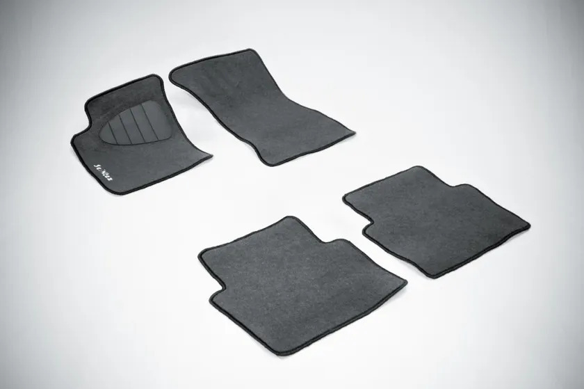 Коврики текстильные Seintex на нескользящей основе для салона Mitsubishi Pajero IV 2006-2022 Серые