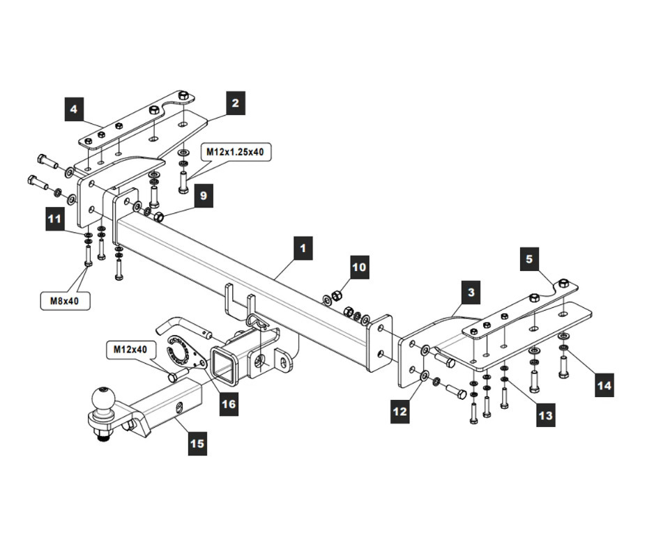 Фаркоп TowRus для Exeed RX (Mk.I) 2023- шар Е (система антистук)