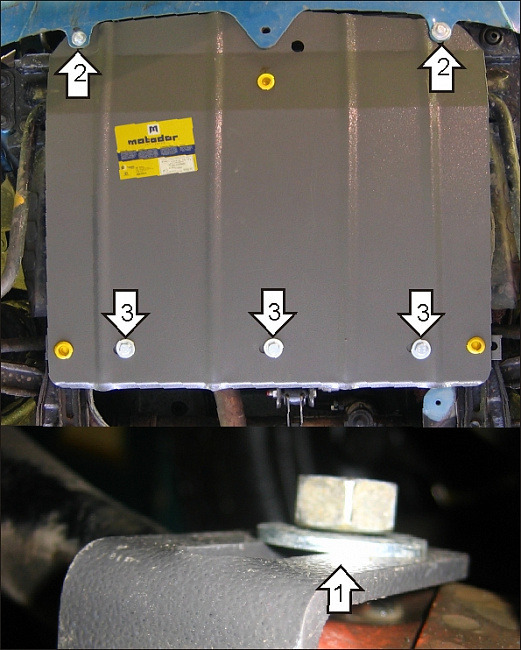 Защита Мотодор для картера, КПП Chevrolet Spark I 2005-2010