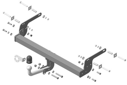 Фаркоп АвтоСтандарт с оцинкованным шаром для Renault Duster (Mk.I/Mk.II) 2012-2022 / Nissan Terrano 2014-2022 Шар А