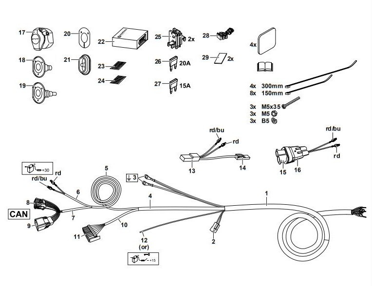 Комплект электрики фаркопа WESTFALIA для Citroen Spacetourer/Jumpy, Peugeot Traveller/Expert, Toyota Proace  13-пин