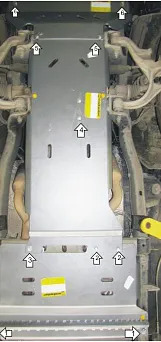 Защита алюминиевая Мотодор усиленная для двигателя, переднего дифференциала, КПП, радиатора, разд. коробки Dodge Ram 1500 DS IV 2009-2018 фото 4
