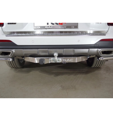 Фаркоп оцинкованный ТСС с накладкой с надписью GAC для GAC GS8 4WD (Mk.I) 2019-2023 шар F фото 3