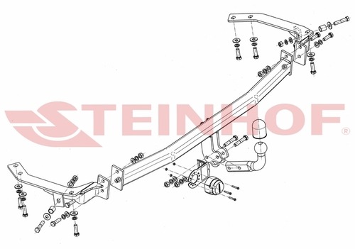 Фаркоп Steinhof для Toyota Avensis Verso (Mk.II) 2001-2006/ Toyota Ipsum ACM20 (Mk.II) 2001-2009 шар А