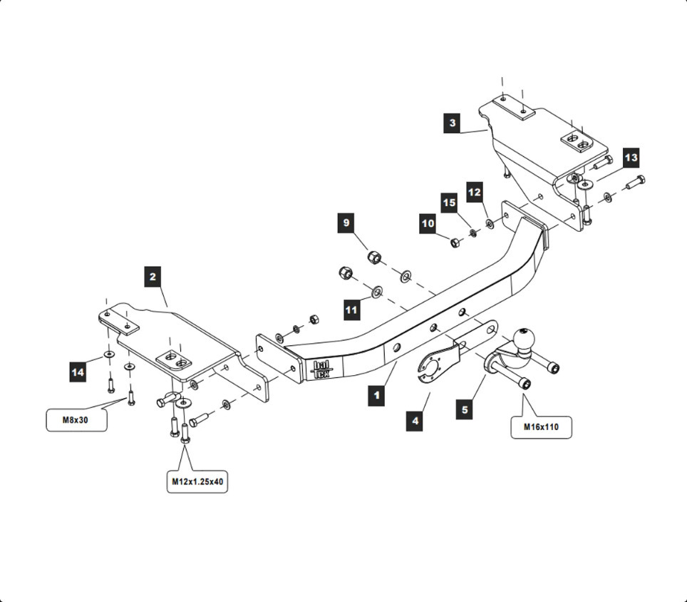 Фаркоп Baltex для Toyota Land Cruiser Prado J150 (Mk.IV) 2009-2023/ Toyota Land Cruiser Prado J120 (Mk.III) 2002-2009 шар F