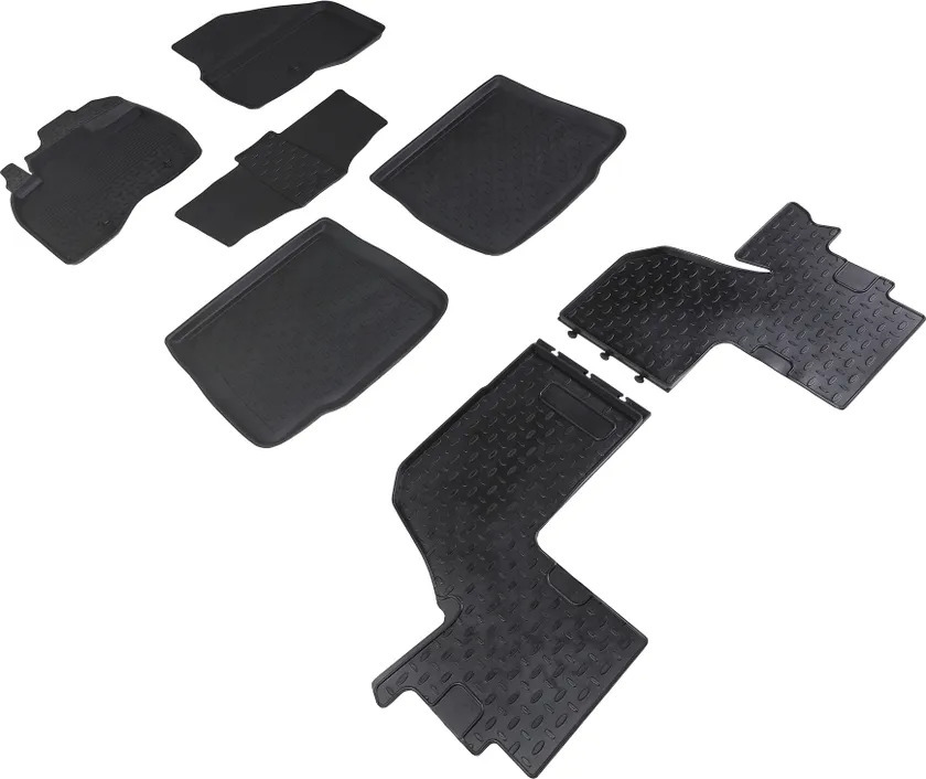 Коврики резиновые Seintex с высоким бортиком для салона Ford Explorer V (3,5л) (узкая площадка под левую ногу) 2010-2015 фото 3