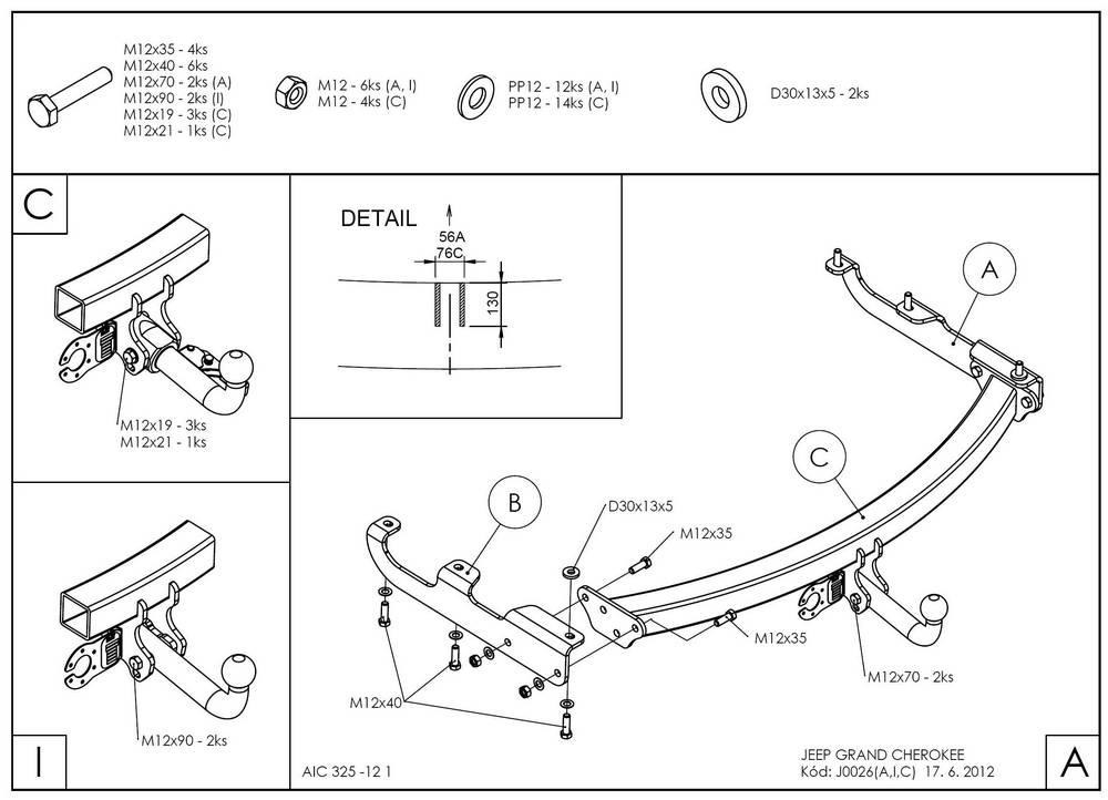 Фаркоп GALIA для Jeep Grand Cherokee WJ фото 2