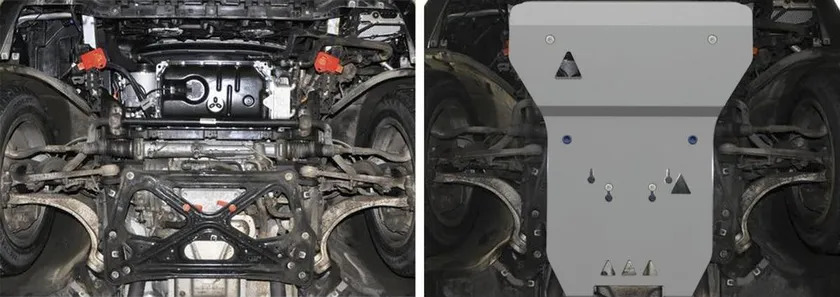 Защита алюминиевая Rival для картера и КПП Audi A8 D4 2009-2018 фото 3