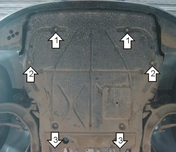 Защита алюминиевая Мотодор для двигателя и КПП Volkswagen Caravelle T5 2003-2009 фото 4