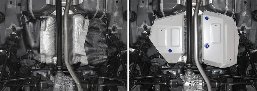Защита алюминиевая Rival для топливного бака Jeep Compass II 4WD 2017-2022 фото 3
