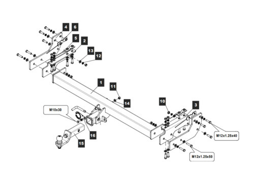 Фаркоп TowRus для JAC T9 (Mk.I) 2024- шар Е (антистук)