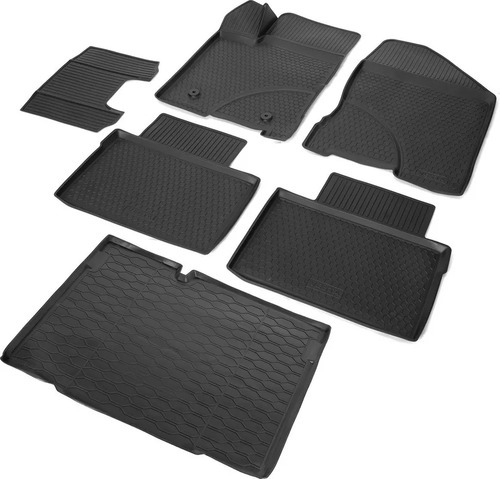 Комплект ковриков Rival для салона и багажника Lada Vesta универсал, Cross универсал (багажник без фальш пола) 2015-2022