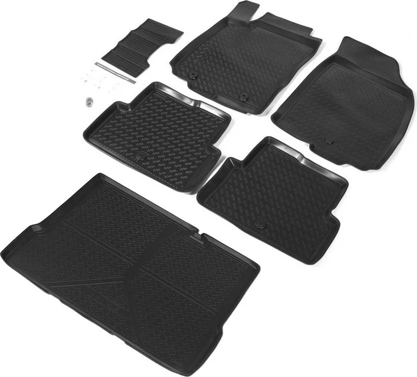 Комплект ковриков Rival для салона и багажника Chevrolet Aveo T300 седан 2011-2015