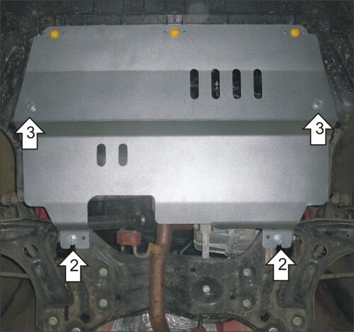 Защита алюминиевая Мотодор для картера, КПП Skoda Fabia II 2007-2014