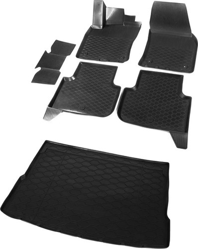 Комплект ковриков Rival для салона и багажника Volkswagen Tiguan II (ровный пол багажника, DSG РКПП) 2016-2020 2020-2022